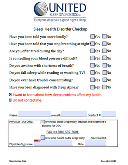Sleep Health Assessment Form